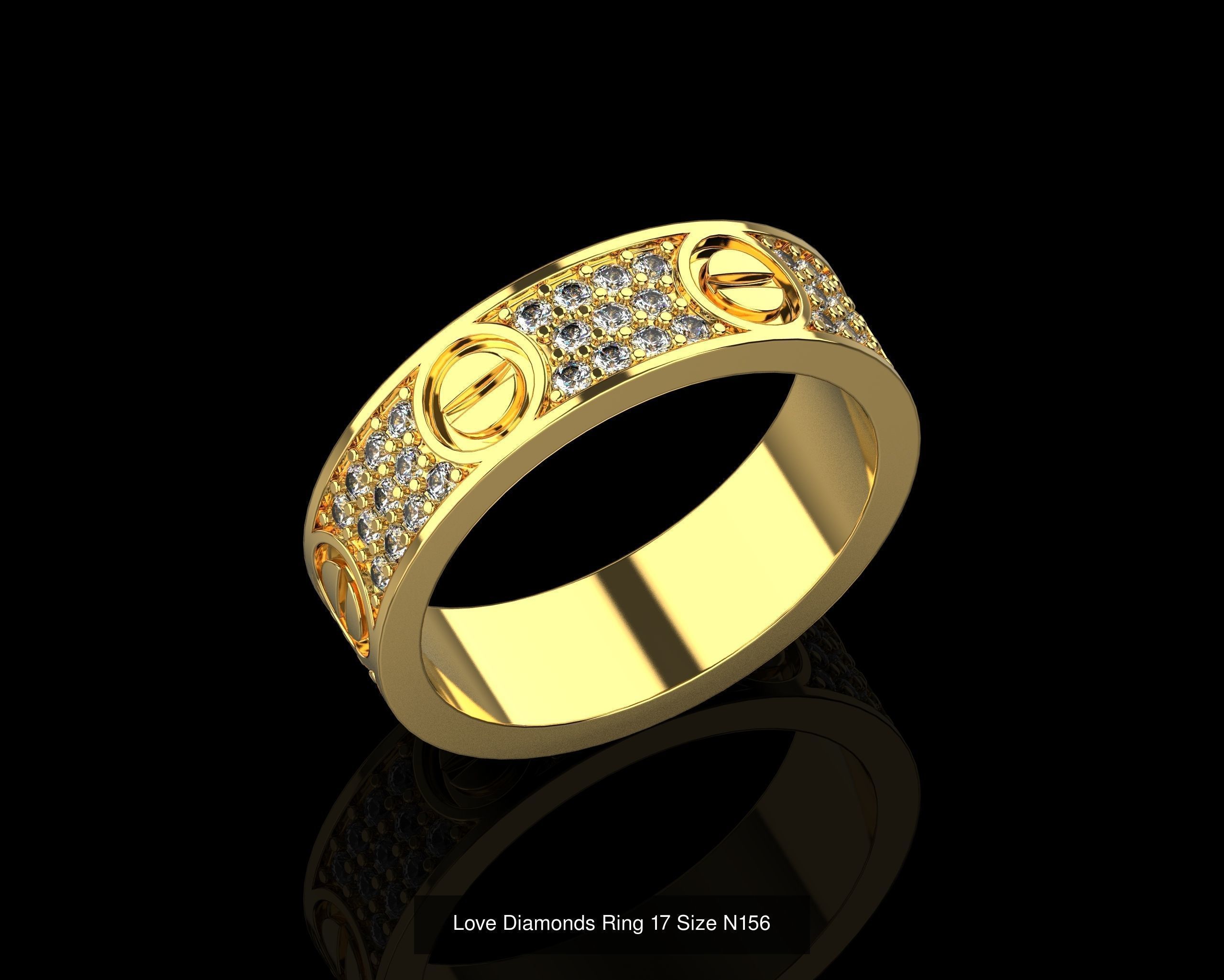 Love Rings in different sizes 16 to 21 N161 3D Model Collection_10
