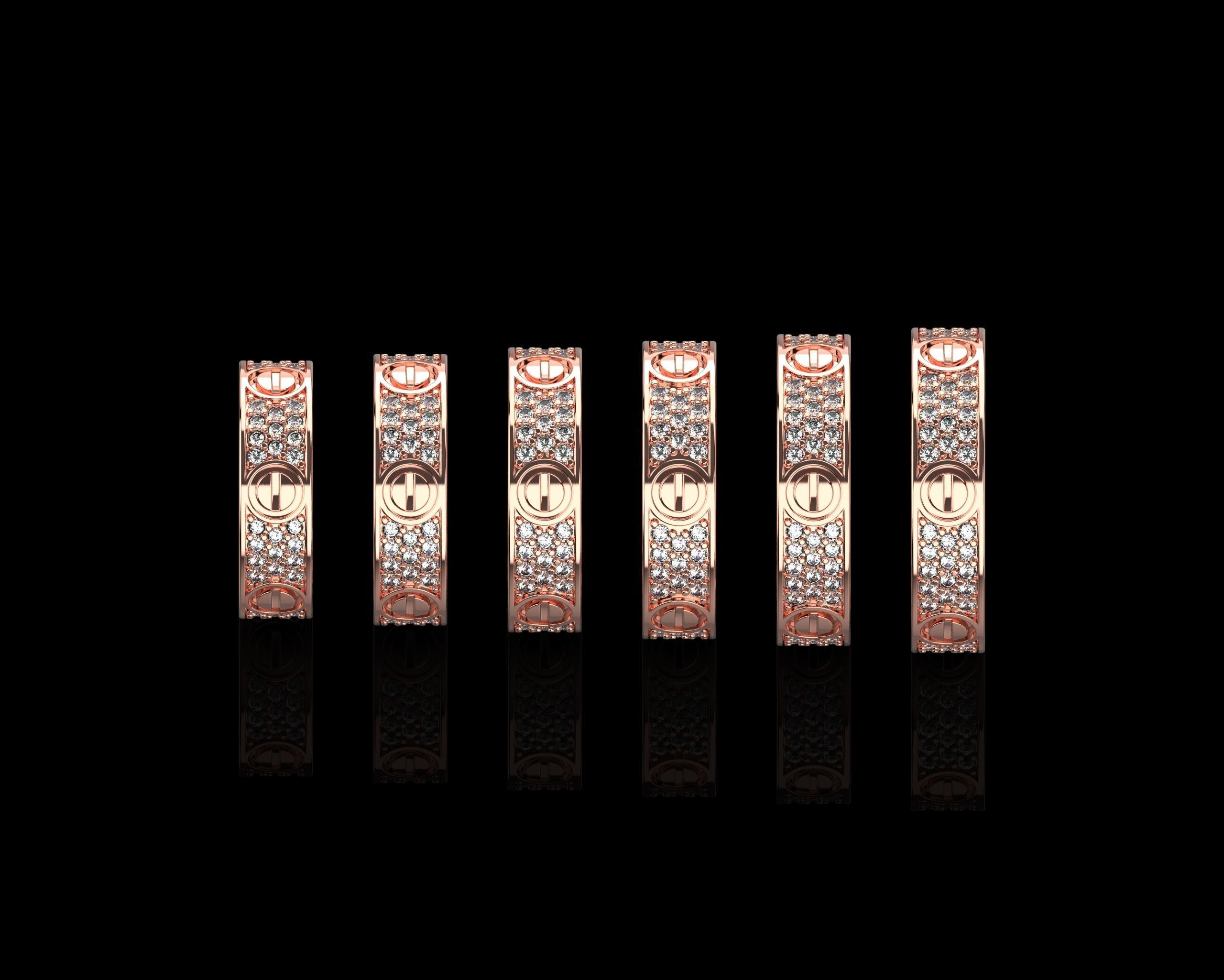 Love Rings in different sizes 16 to 21 N161 3D Model Collection_6