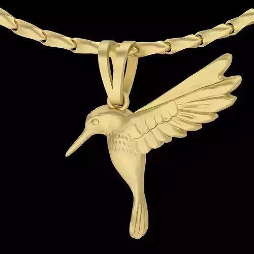 Hummingbird silver gold jewelry printable 3D model