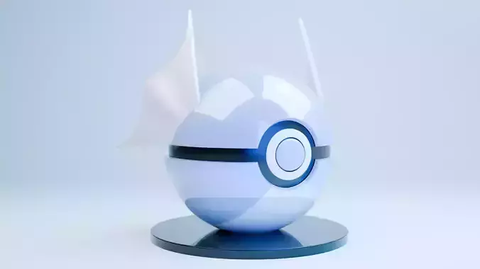 Legendary PokeBall 3D Model Glossy Stylized Collectiblei