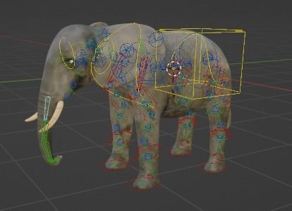 elephant  for game 3D model_4