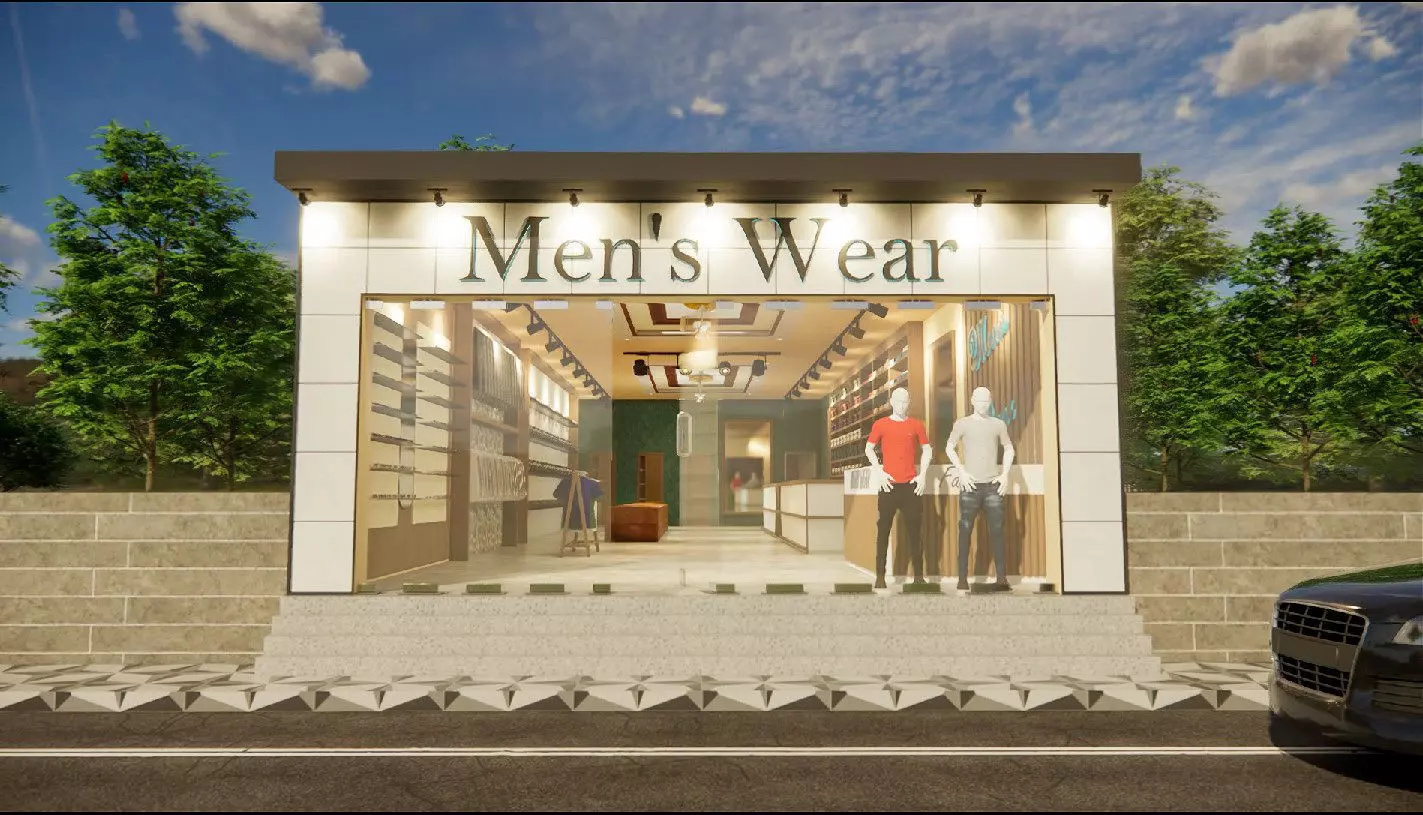 Clothing store interior Apparel Clothing Store interior design Low-poly 3D model