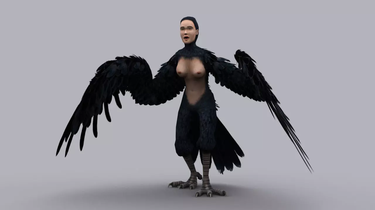 HARPY GAME READY ANIMATED MODEL Low-poly 3D model_0