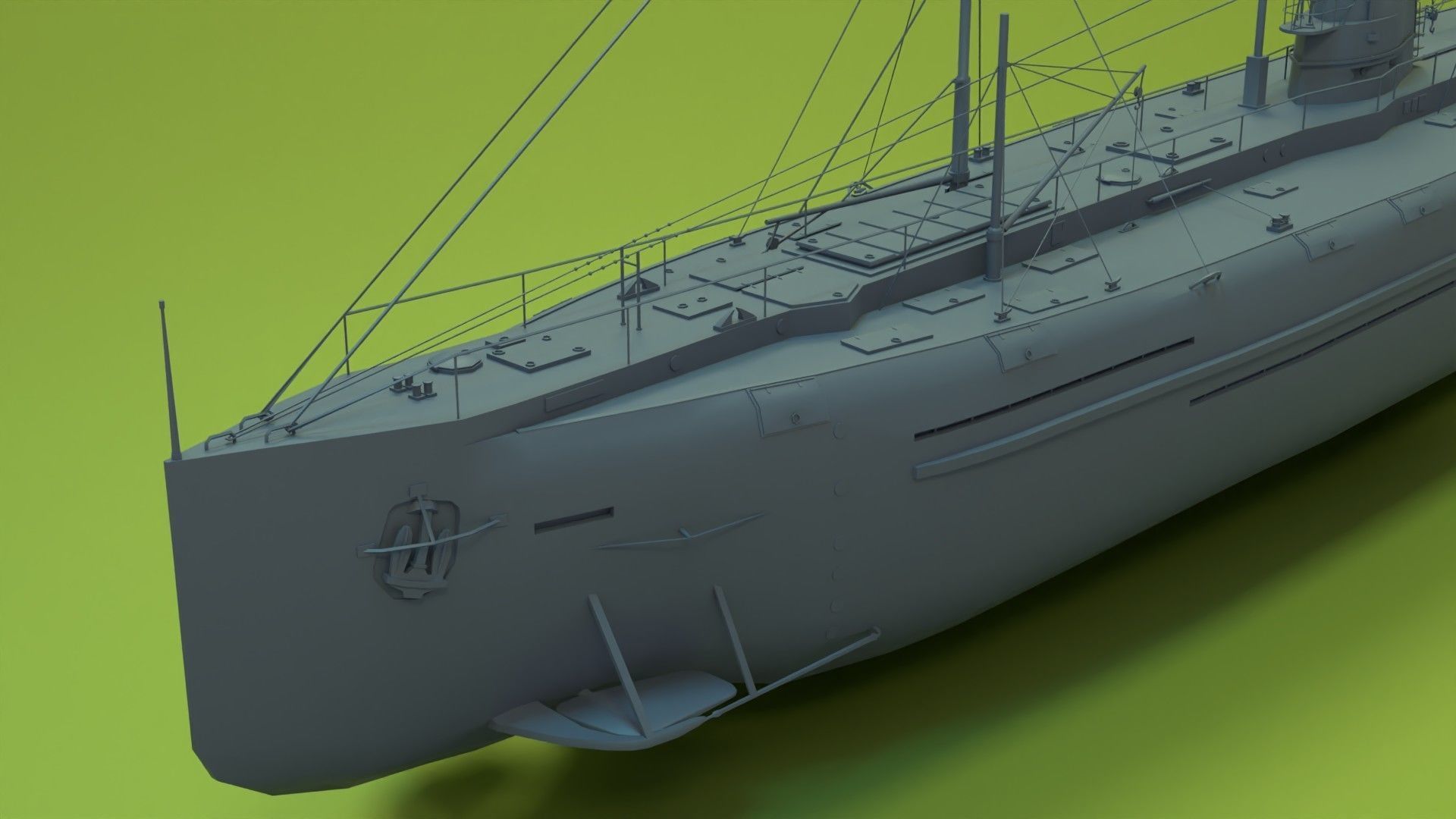 Deutschland Merchant Submarine Low-poly 3D model_12
