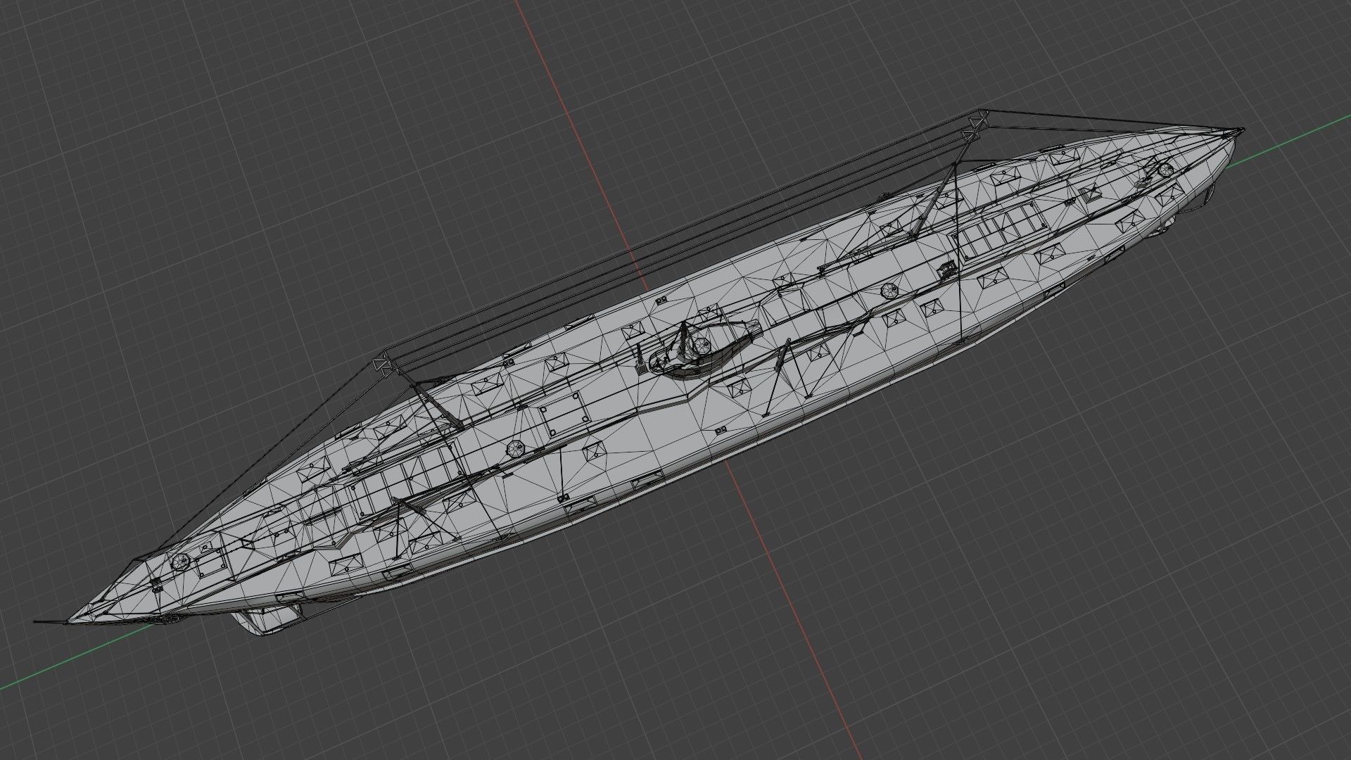 Deutschland Merchant Submarine Low-poly 3D model_19