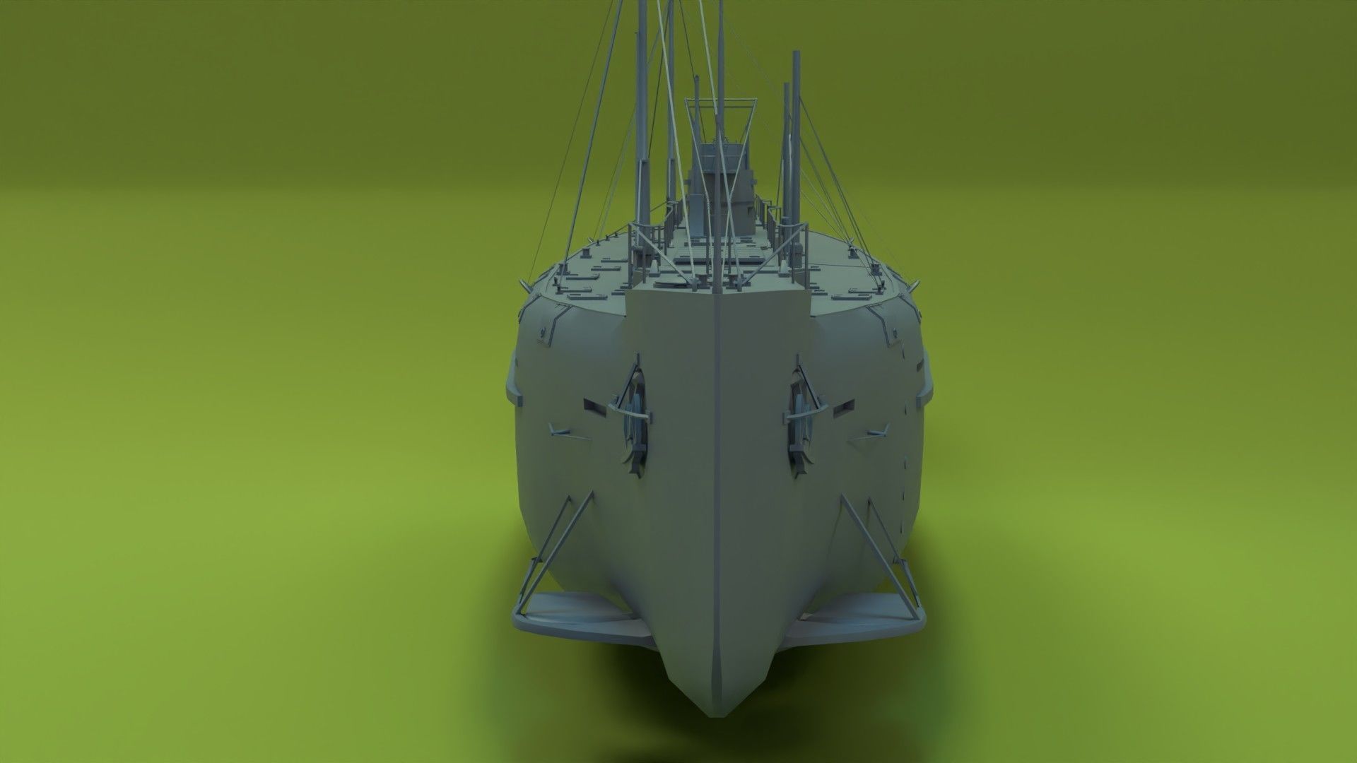 Deutschland Merchant Submarine Low-poly 3D model_17
