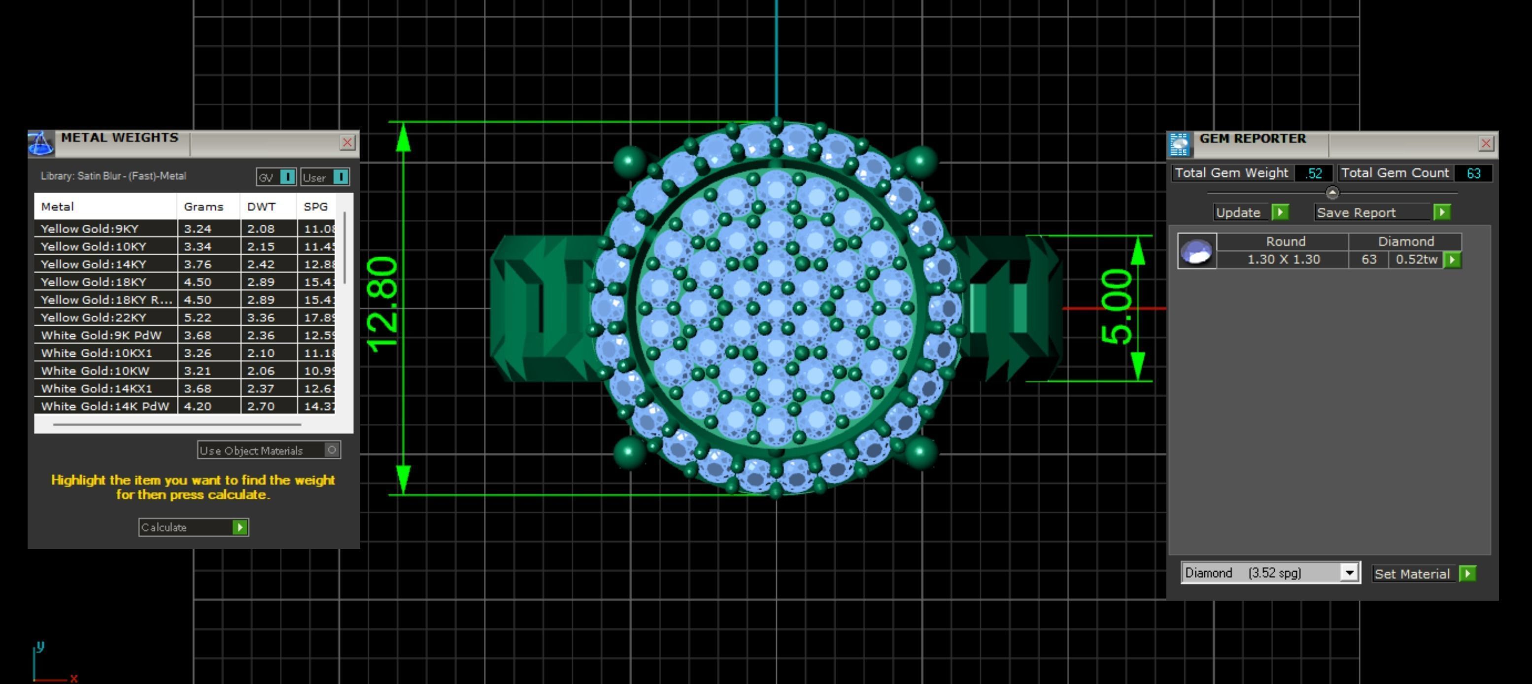 Florence Ring with round cut diamonds 3D print model_6
