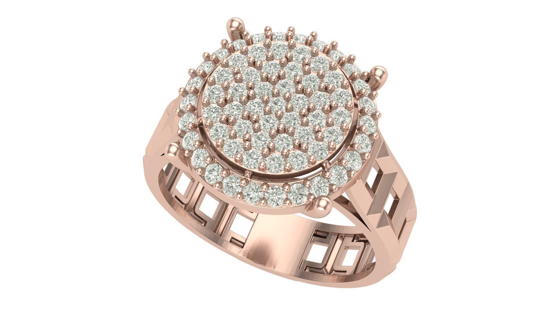 Florence Ring with round cut diamonds 3D print model_4