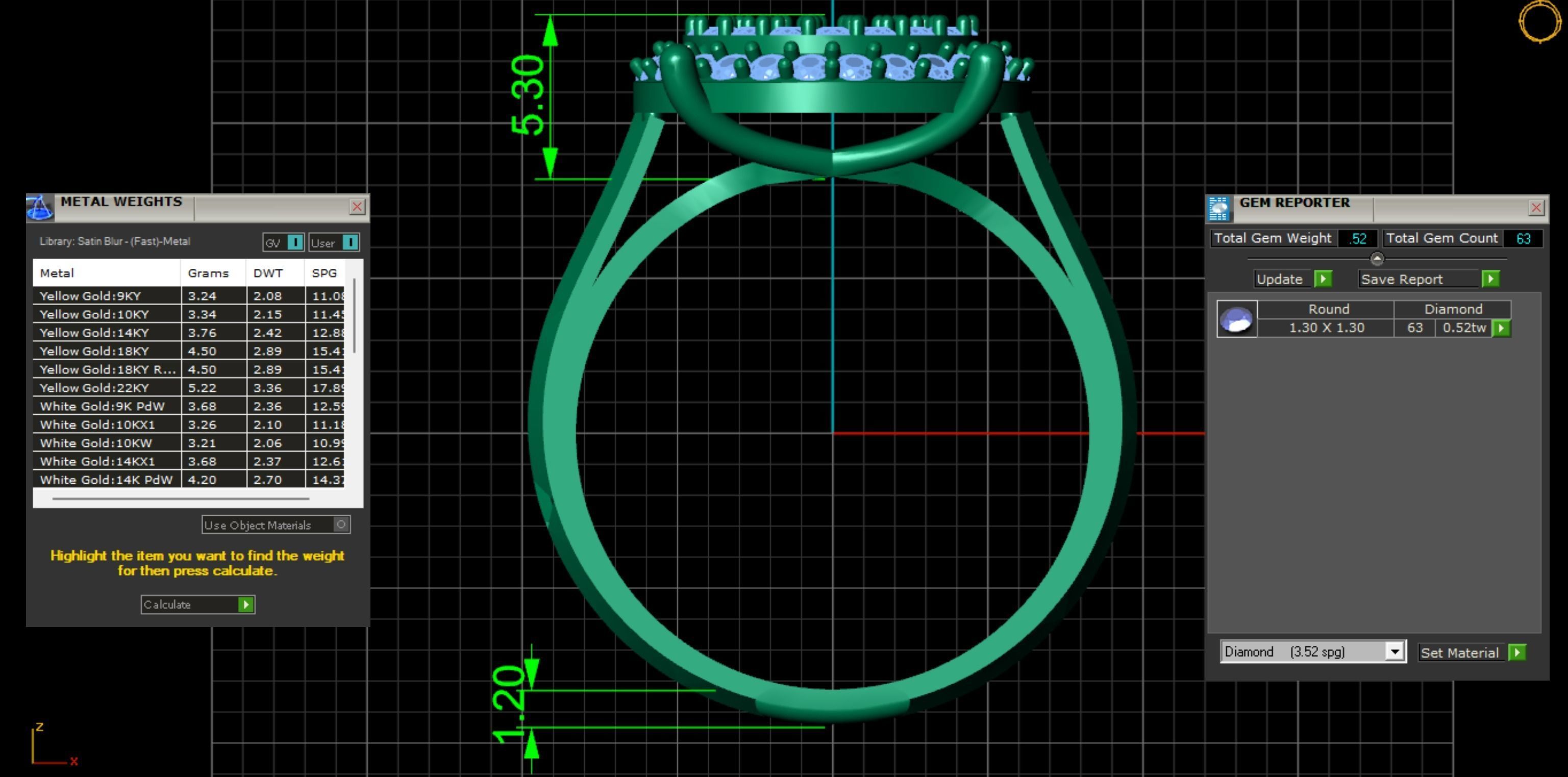 Florence Ring with round cut diamonds 3D print model_7