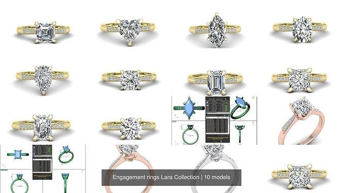 Engagement rings Lara all shapes Collection 