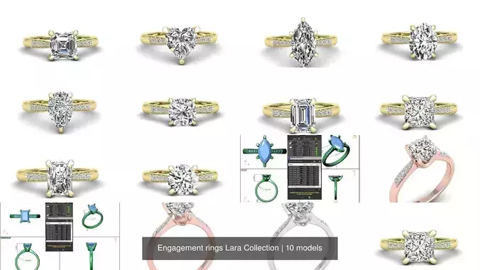 Engagement rings Lara all shapes Collection 