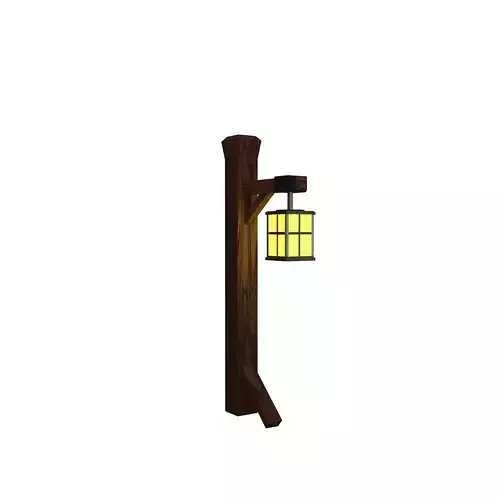 Handcrafted Wooden Post and Lantern