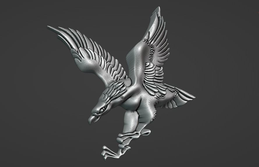 scalable eagle relief cnc jewelry pendant basrelief 3D print model_3