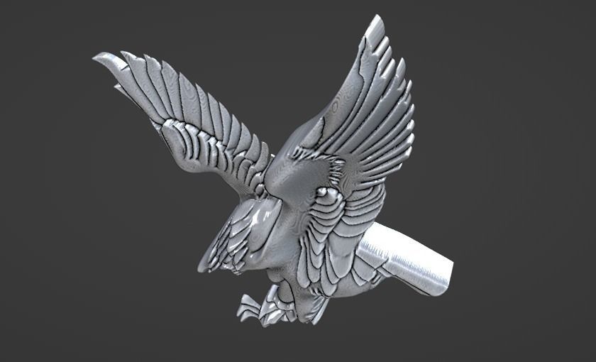 scalable eagle relief cnc jewelry pendant basrelief 3D print model_1