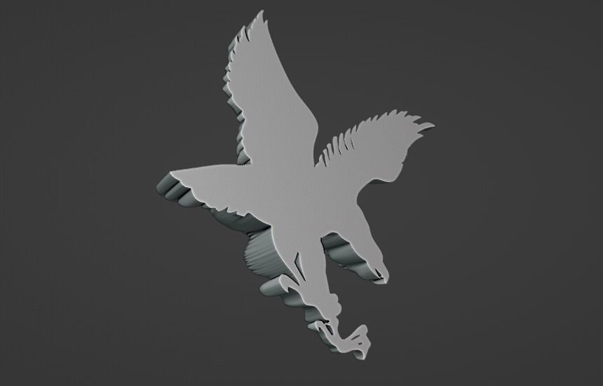 scalable eagle relief cnc jewelry pendant basrelief 3D print model_2