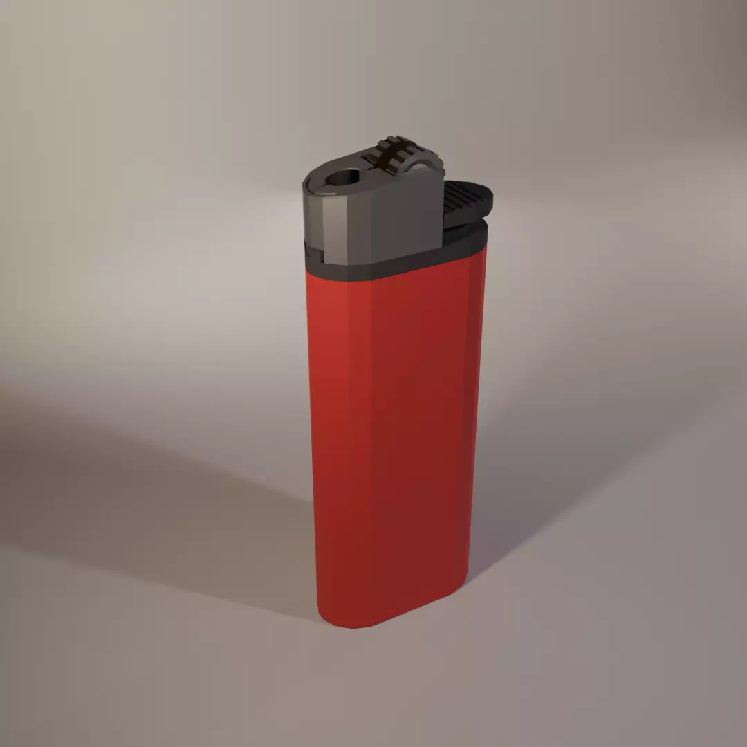 Low-poly PBR lighter Low-poly 3D model_0