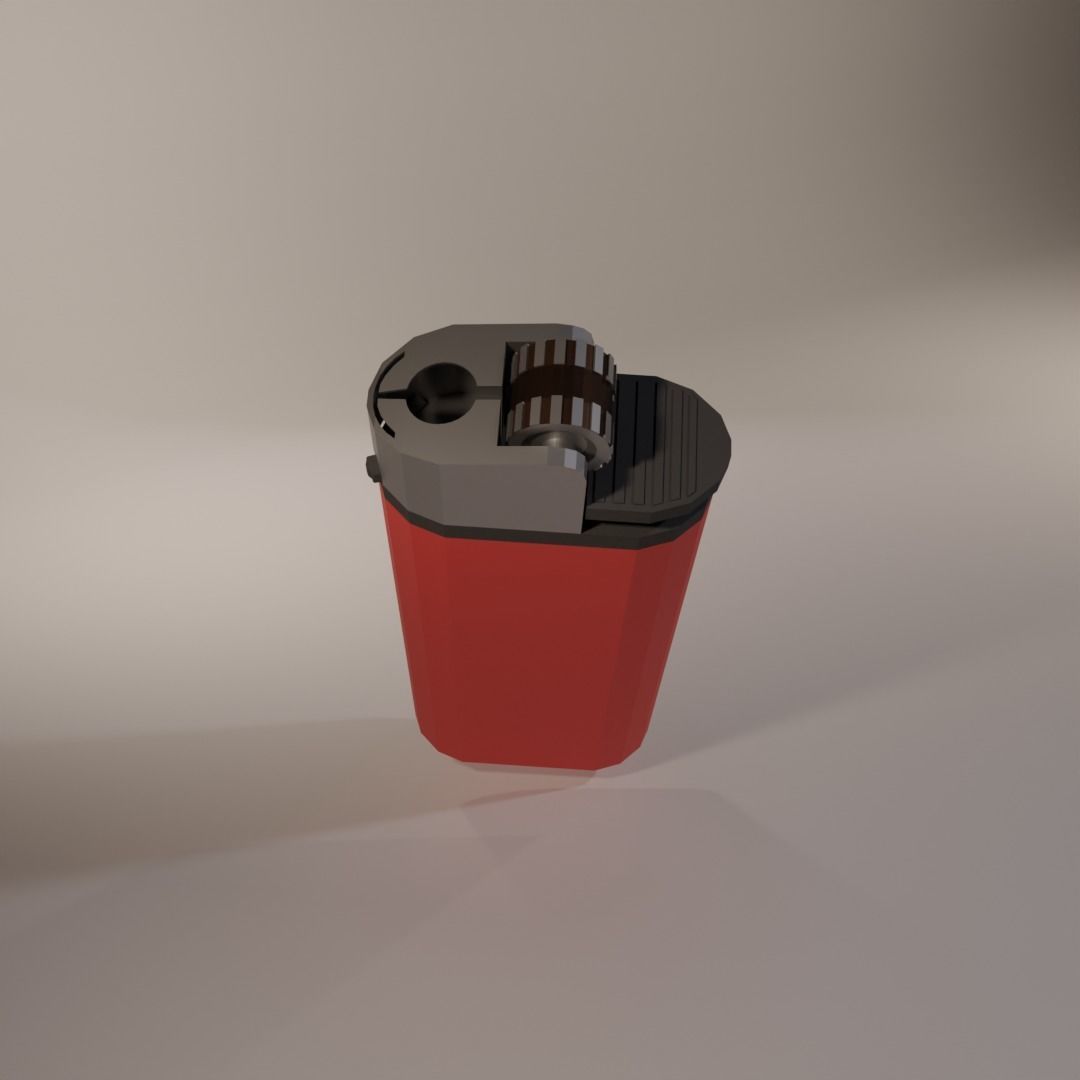 Low-poly PBR lighter Low-poly 3D model_3