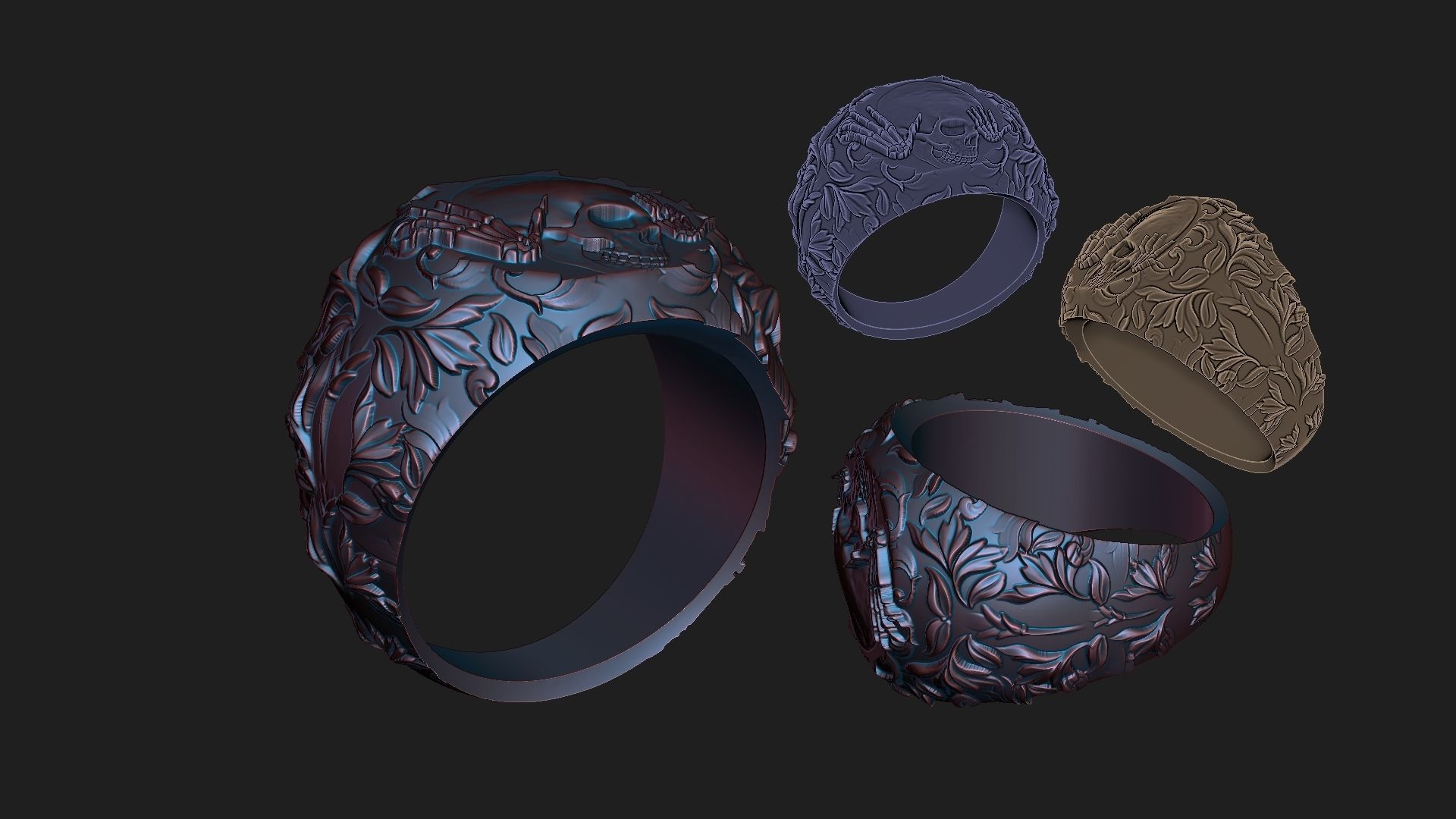 biker ring2  3D print model_3