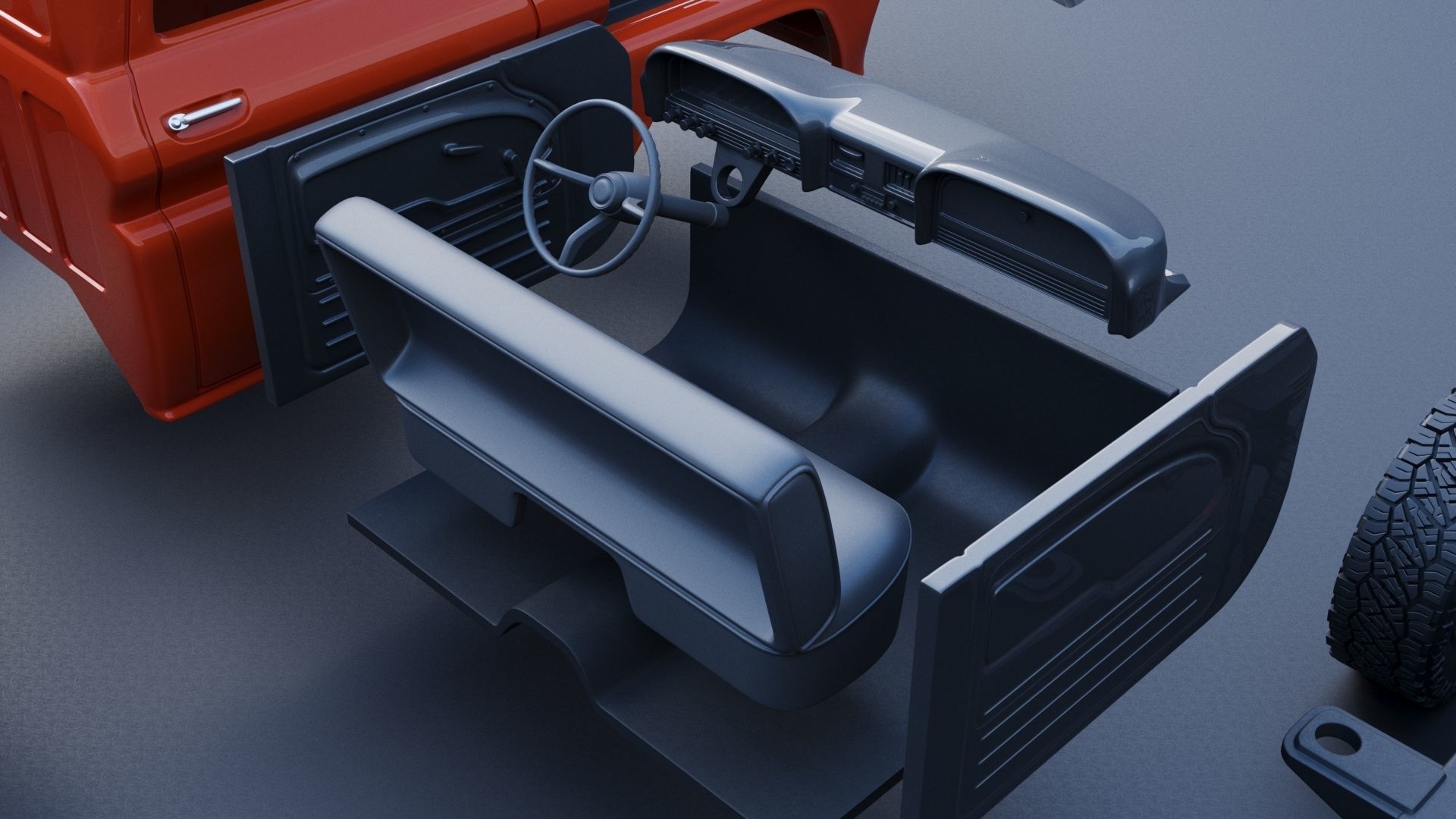 GMC Stepside Pickup 1965  3D print model_28