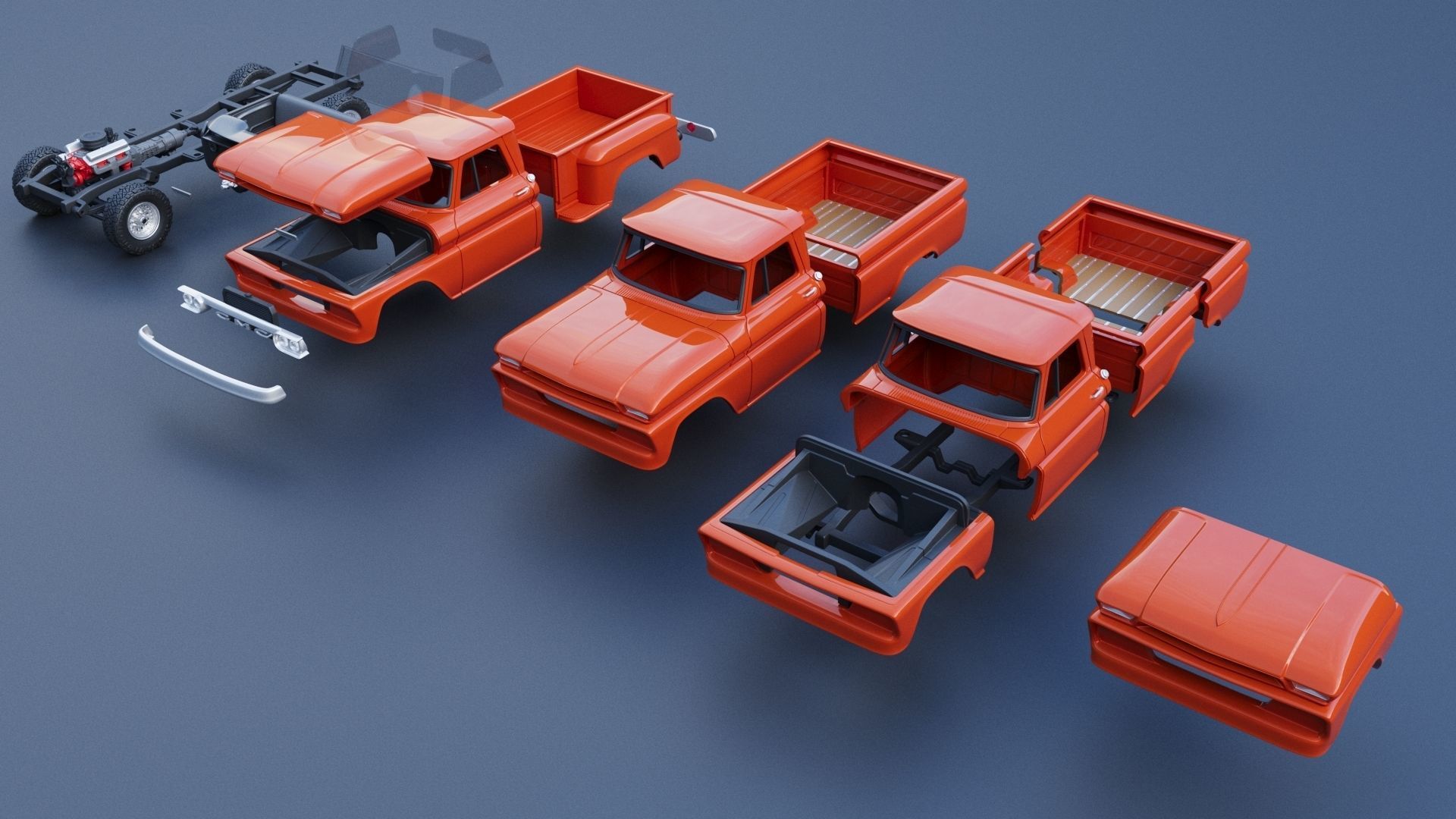 GMC Stepside Pickup 1965  3D print model_19