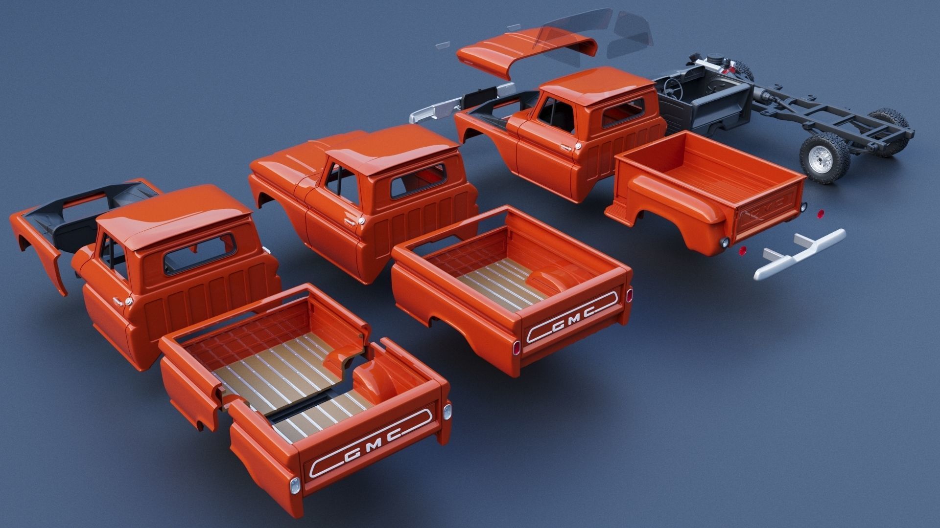 GMC Stepside Pickup 1965  3D print model_21