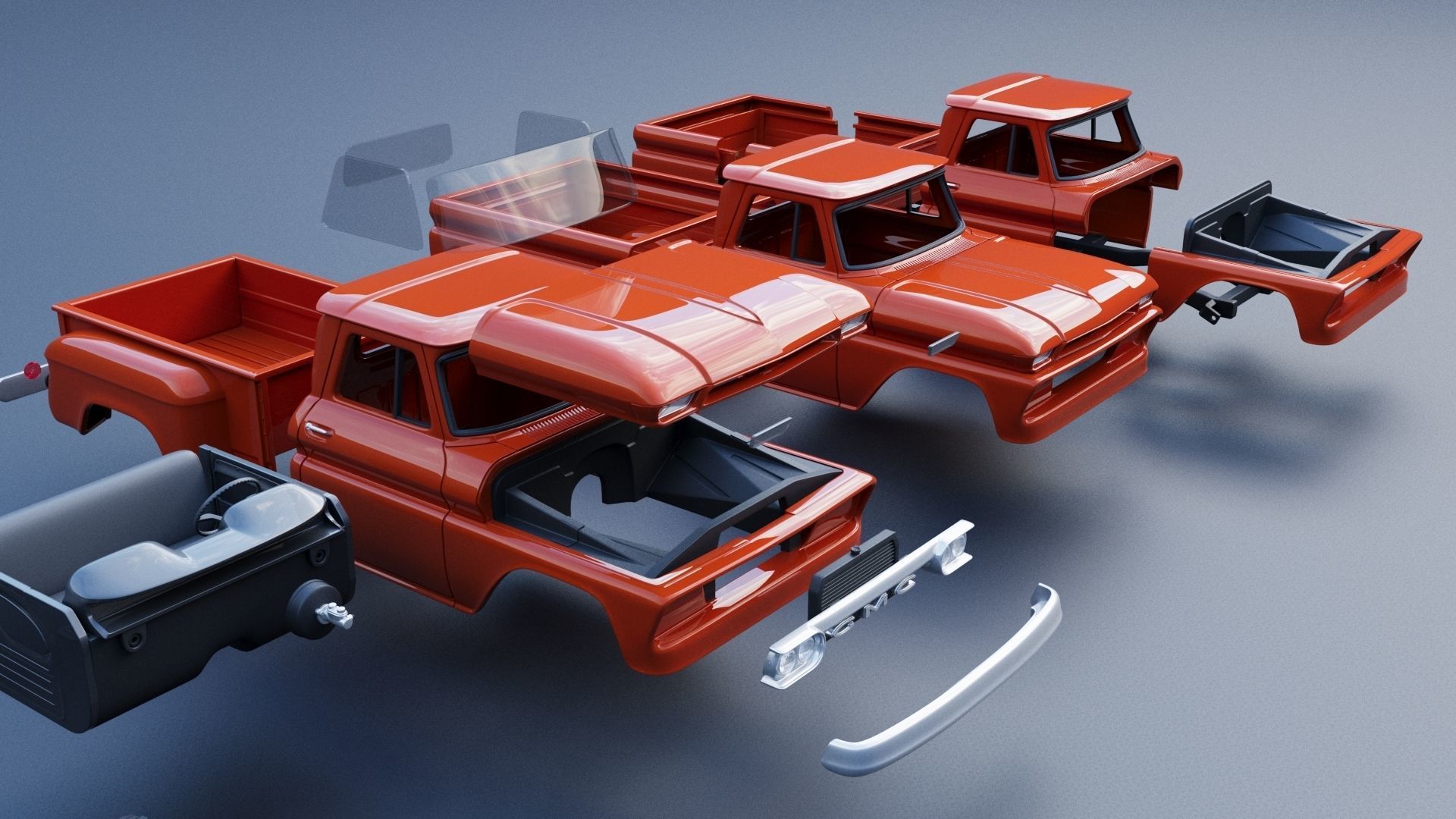 GMC Stepside Pickup 1965  3D print model_24