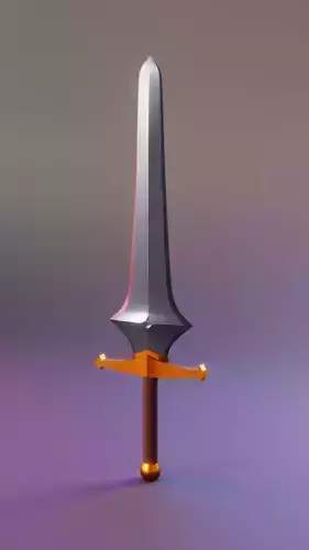 Low Poly RPG Fantasy Star Sword 3D model Low-poly 3D model