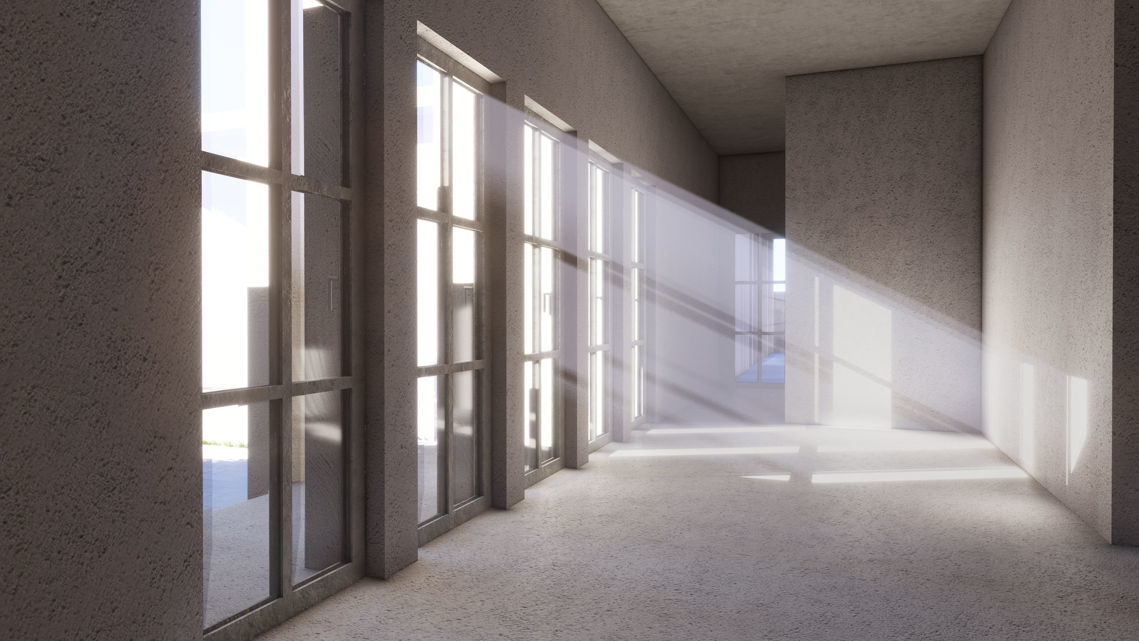 Modern Glass Set Doors Windows Skylight 3D model_3