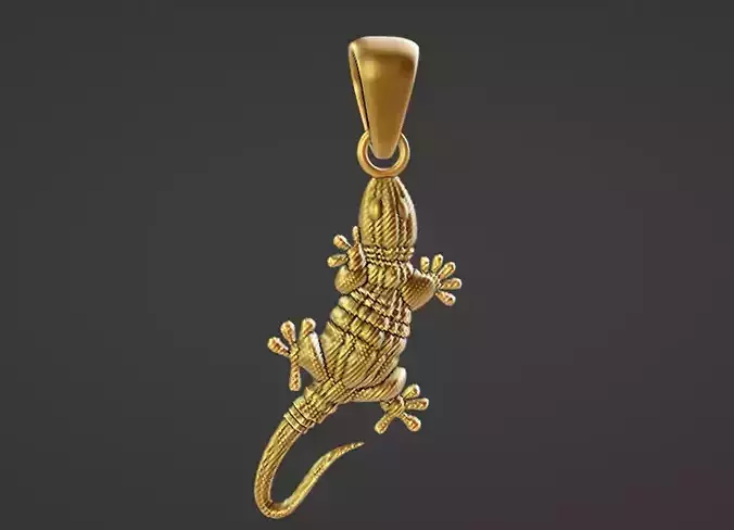 chameleon lizard pendant w bail