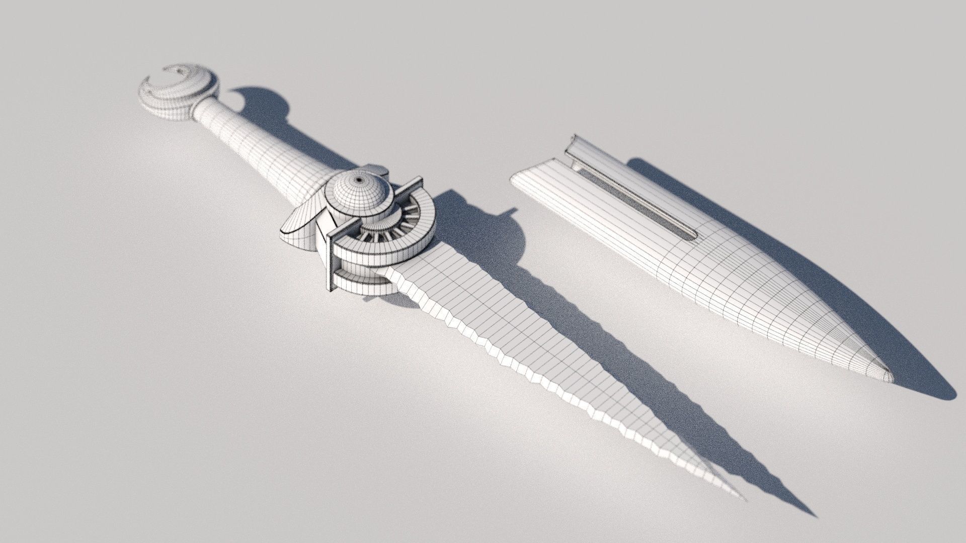 OB 02 Egyptian Necromancer Kit - 02 - Flintstone Dagger Low-poly 3D model_12