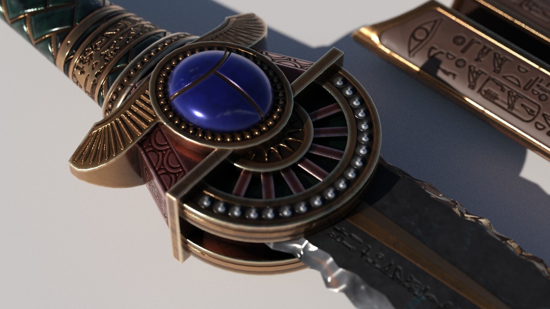 OB 02 Egyptian Necromancer Kit - 02 - Flintstone Dagger Low-poly 3D model_5