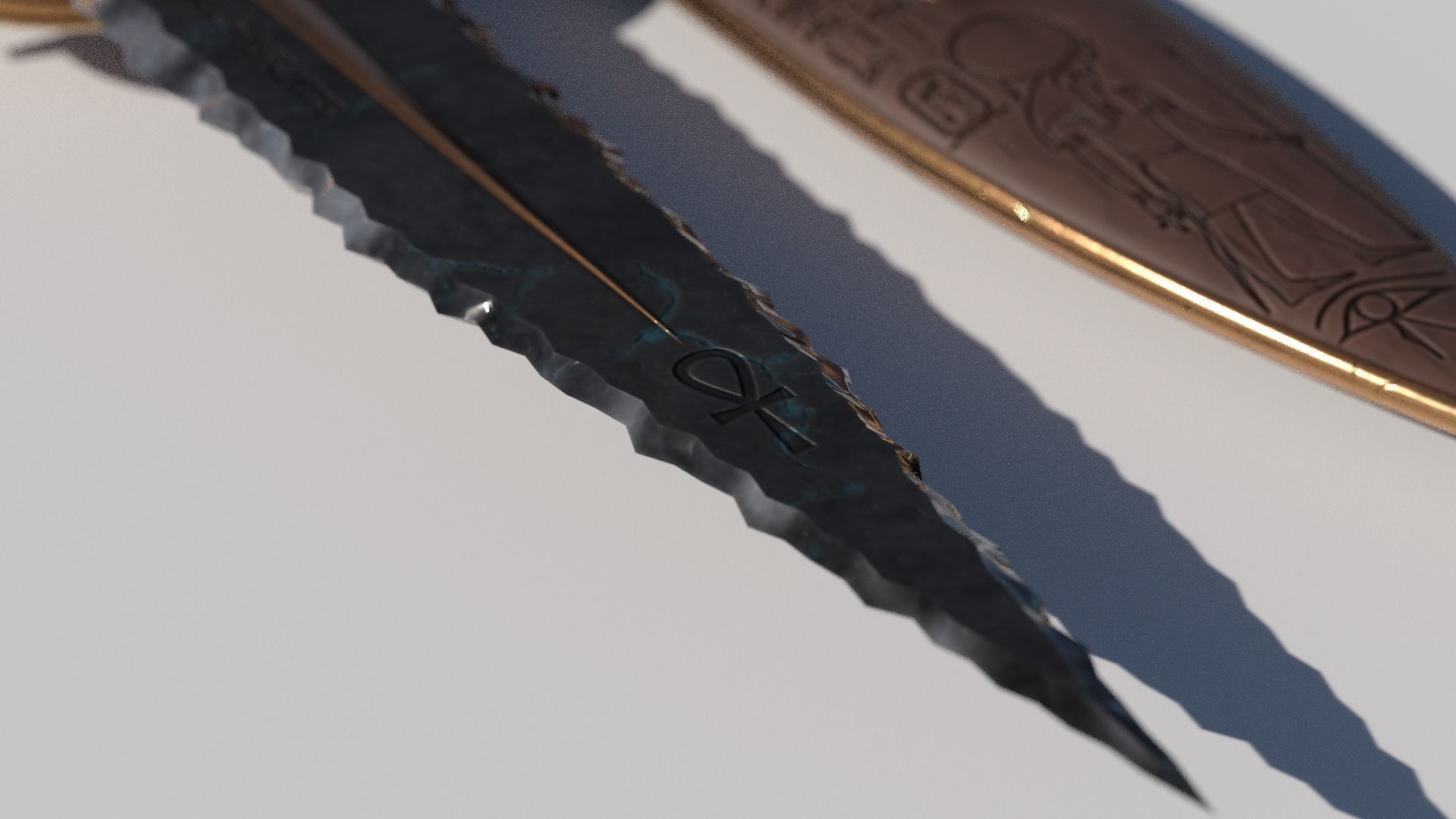 OB 02 Egyptian Necromancer Kit - 02 - Flintstone Dagger Low-poly 3D model_7