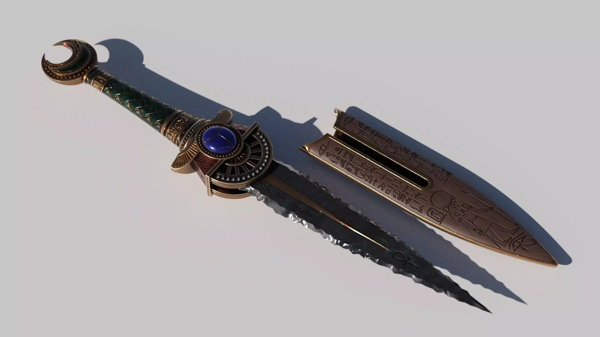 OB 02 Egyptian Necromancer Kit - 02 - Flintstone Dagger Low-poly 3D model_0