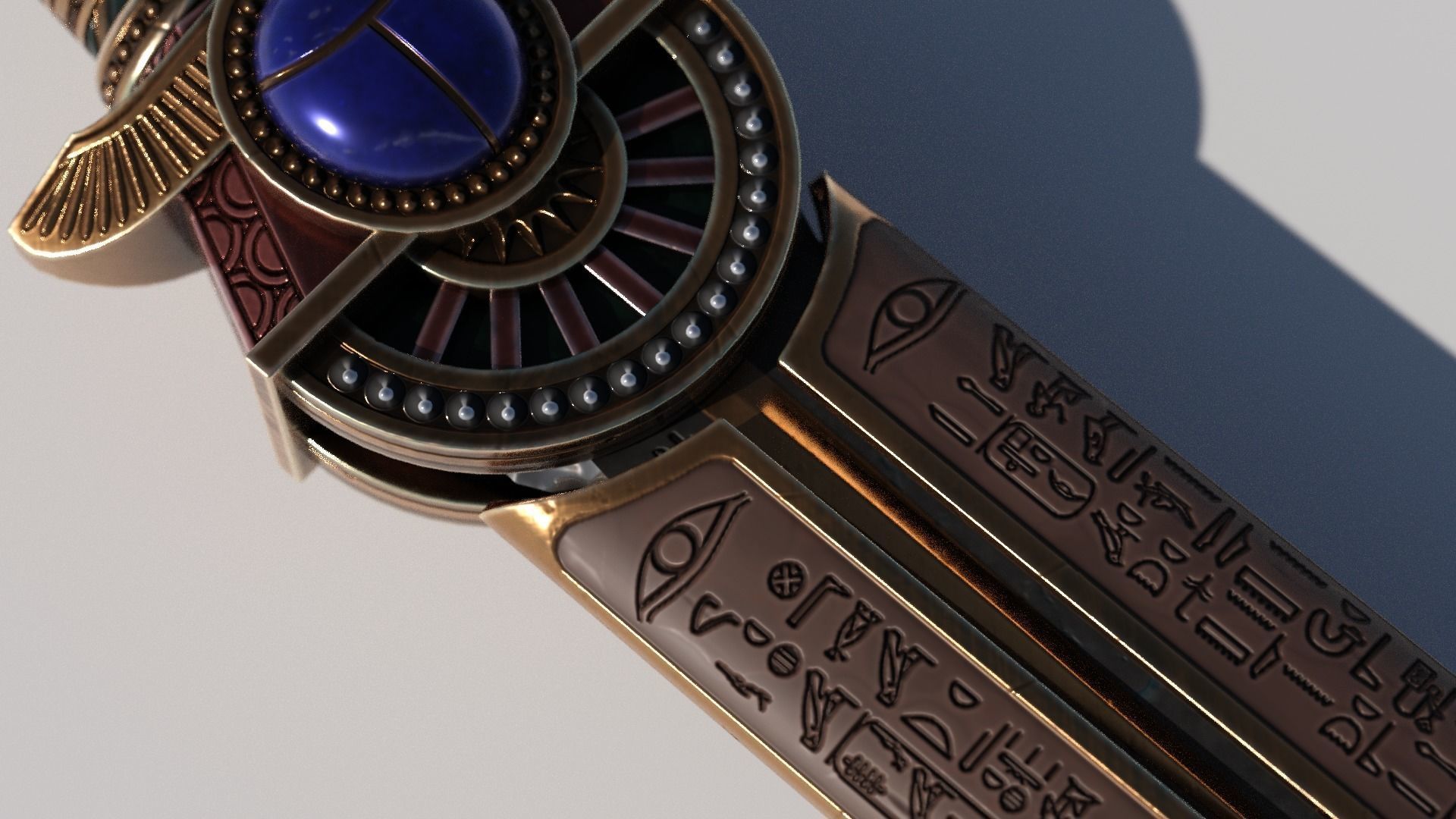 OB 02 Egyptian Necromancer Kit - 02 - Flintstone Dagger Low-poly 3D model_11