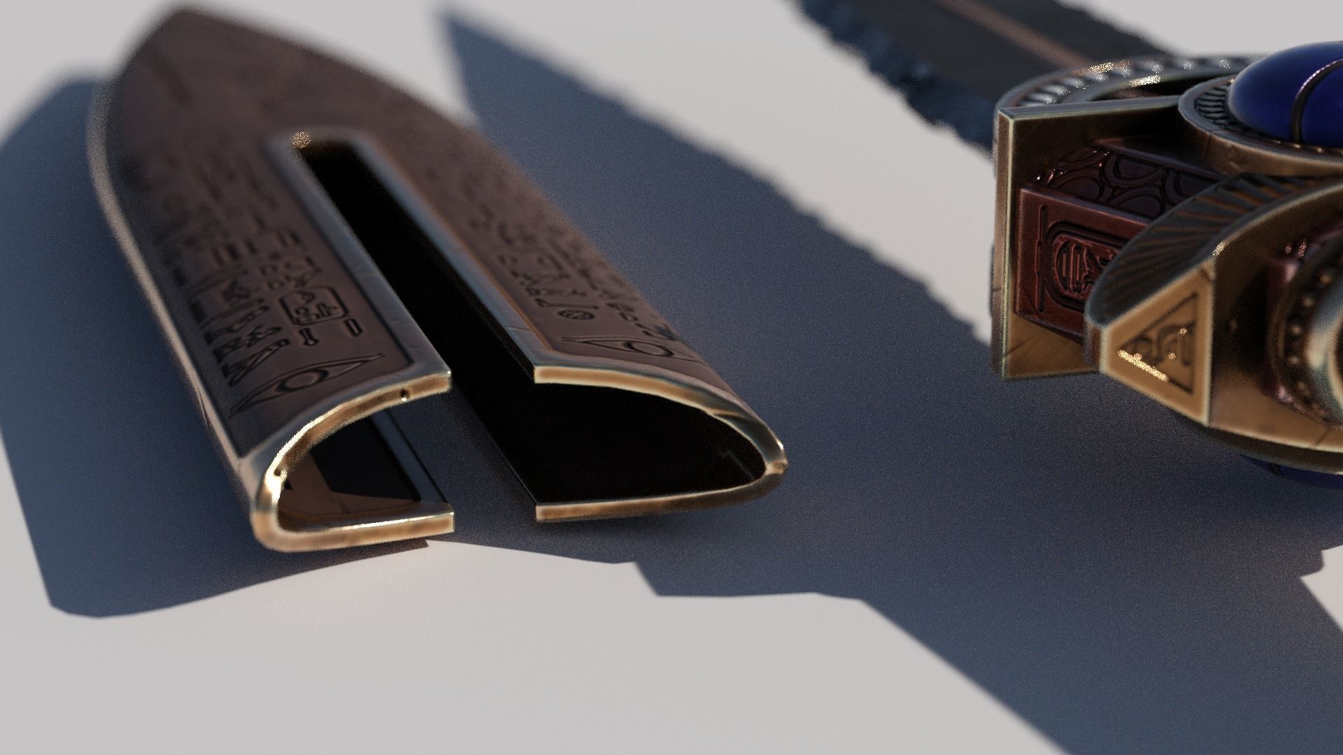 OB 02 Egyptian Necromancer Kit - 02 - Flintstone Dagger Low-poly 3D model_9