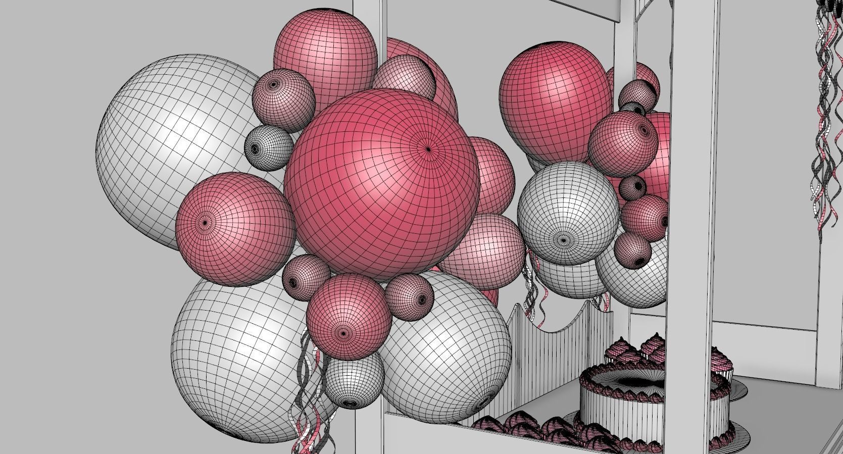 Wooden Party Candy Cart 1 3D model_13