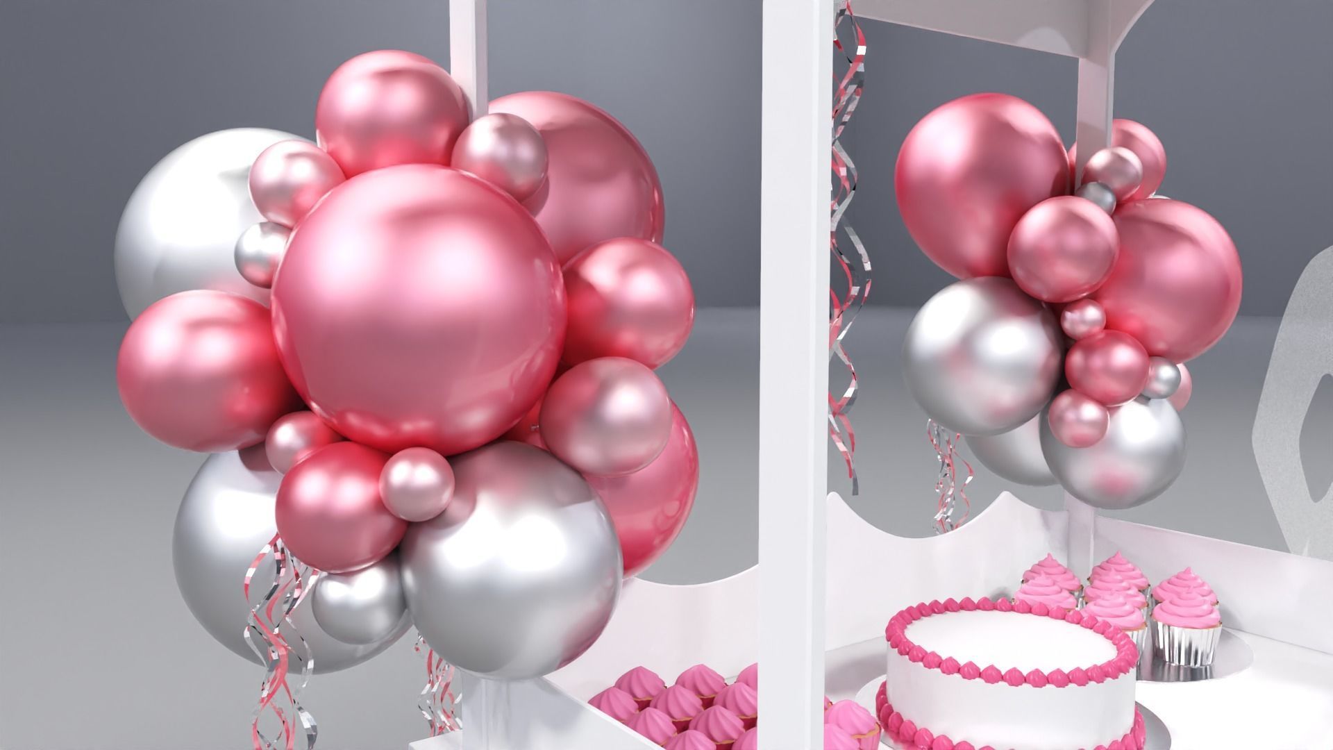 Wooden Party Candy Cart 1 3D model_7