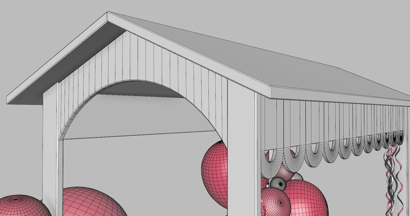 Wooden Party Candy Cart 1 3D model_12