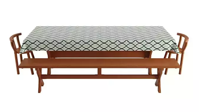 Rustic Dining Table with Benches for Indoor and Outdoor Use