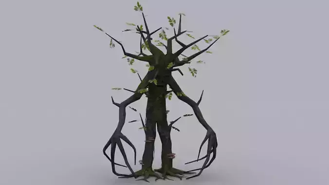 OAK TREE ENT GAME READY ANIMATED MODEL Low-poly 3D model