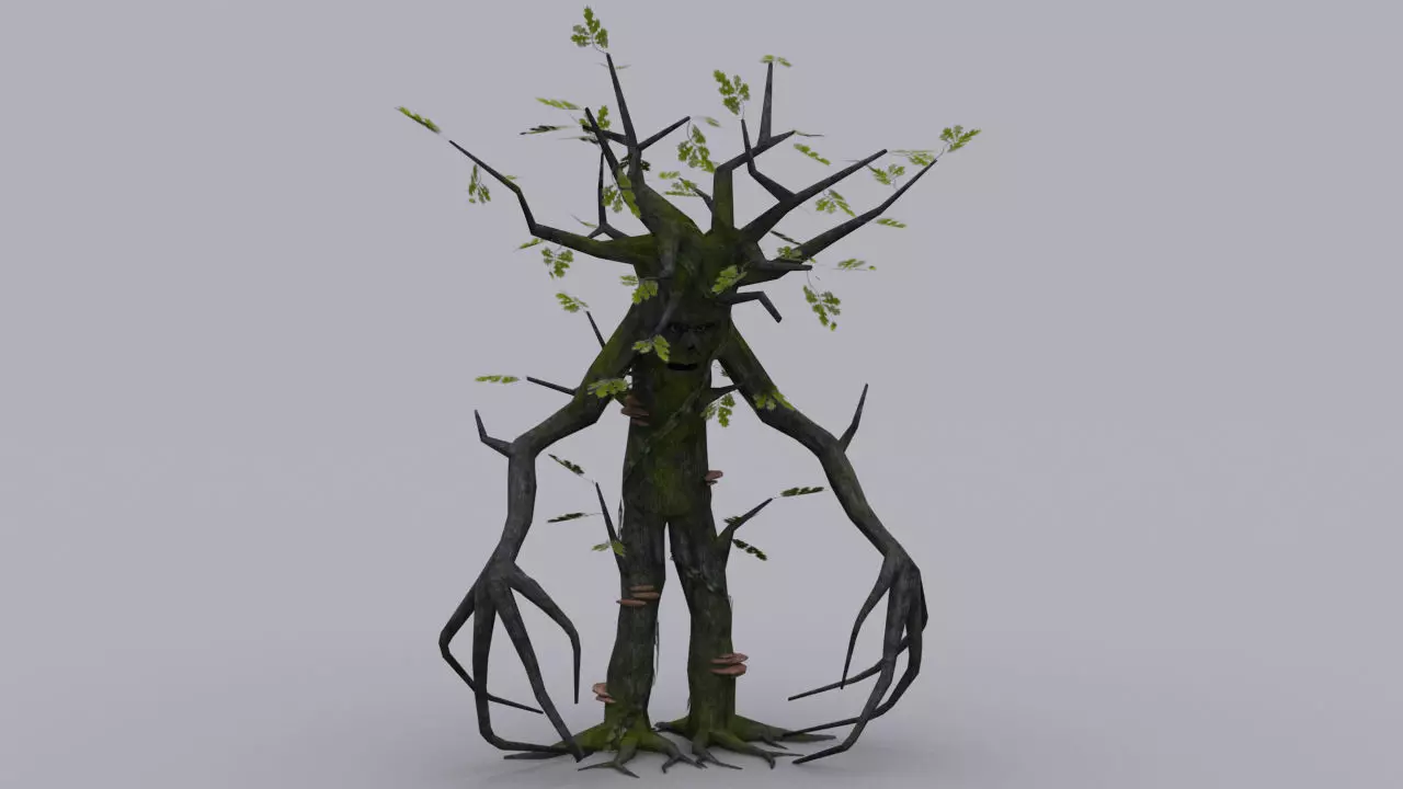 OAK TREE ENT GAME READY ANIMATED MODEL Low-poly 3D model_0