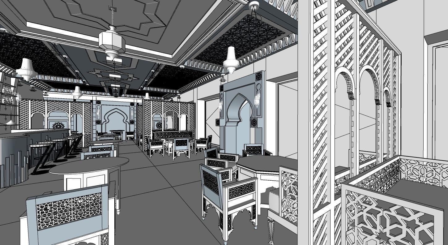 Moroccan restaurant 3D model_1