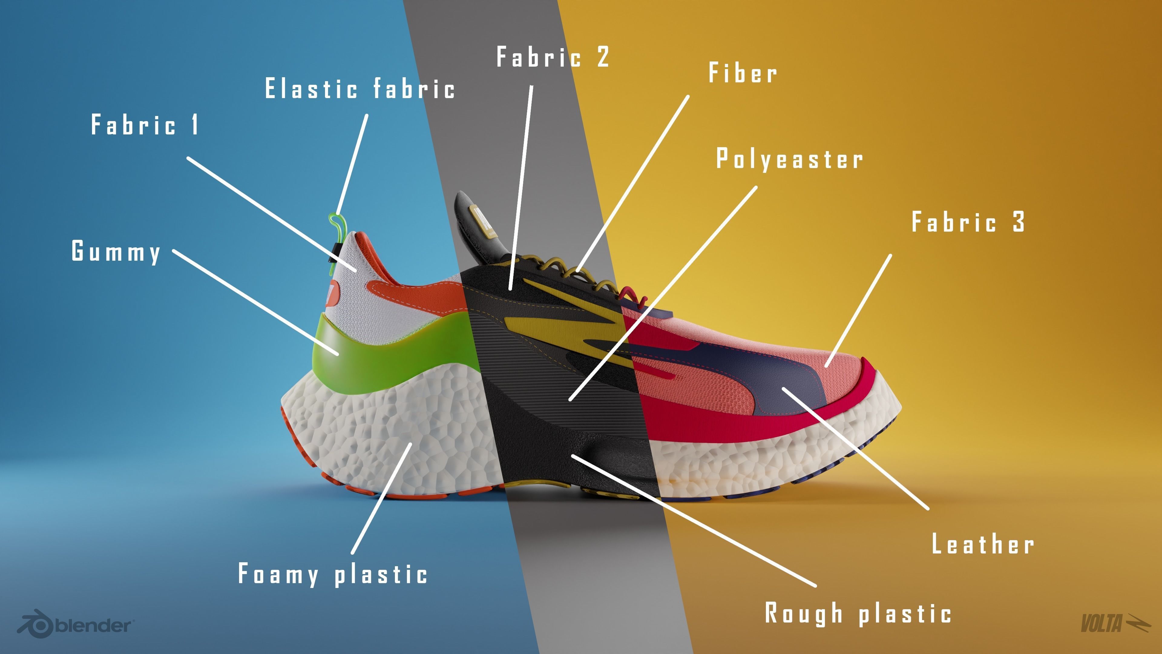 VOLTA Running sneakers 3D model_6