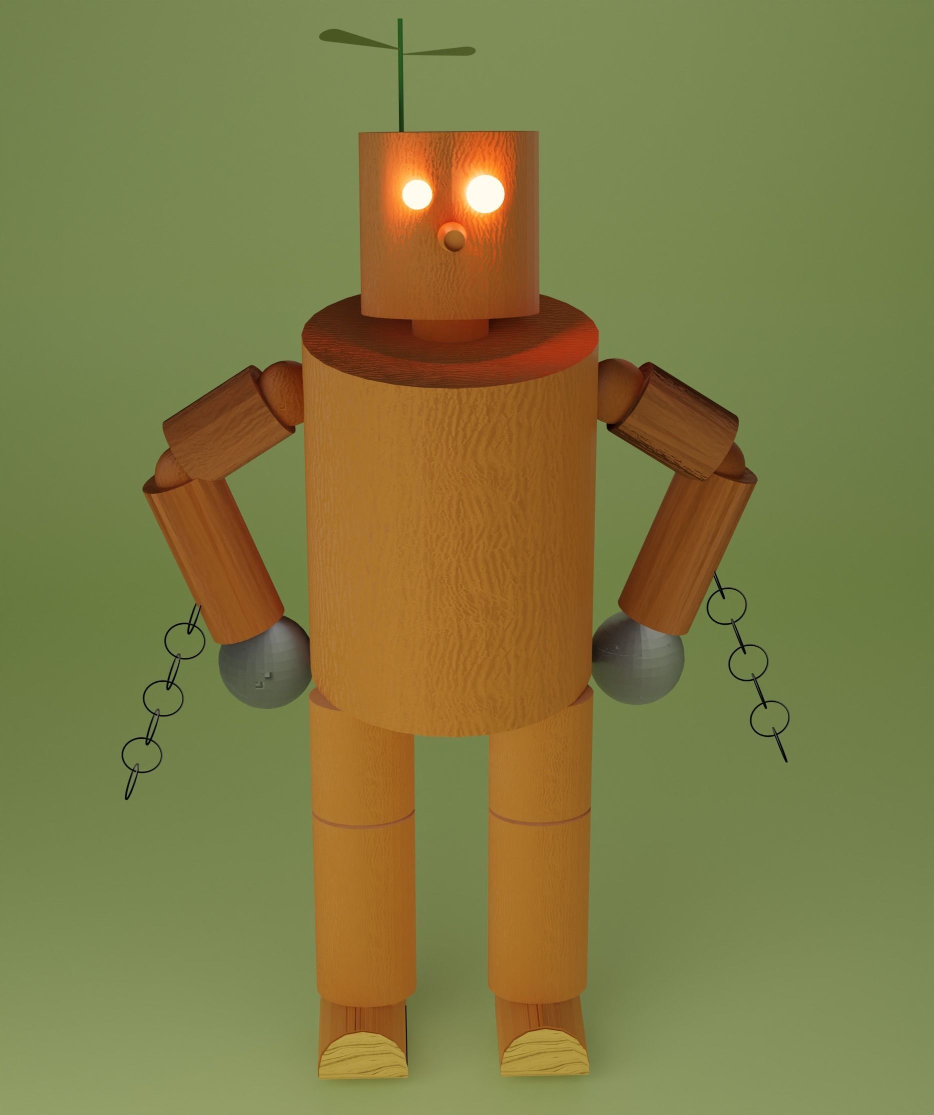 3D Mokojin Low-poly 3D model_1