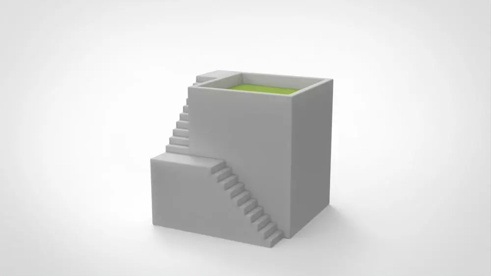 Stairs style flower pot 1 Free 3D print model_0
