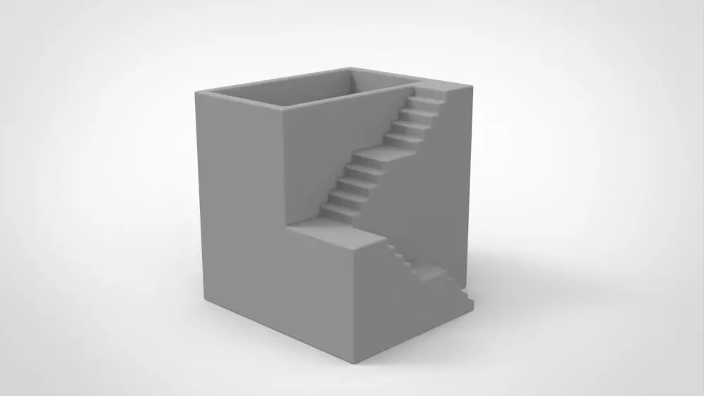 stairs style flower pot Free 3D print model