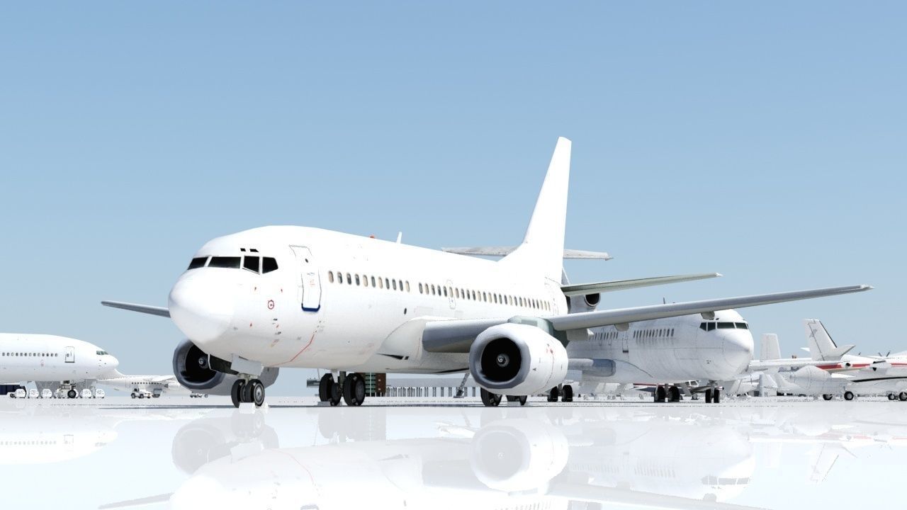 B737-300 Static Low Poly Blank Low-poly 3D model_4