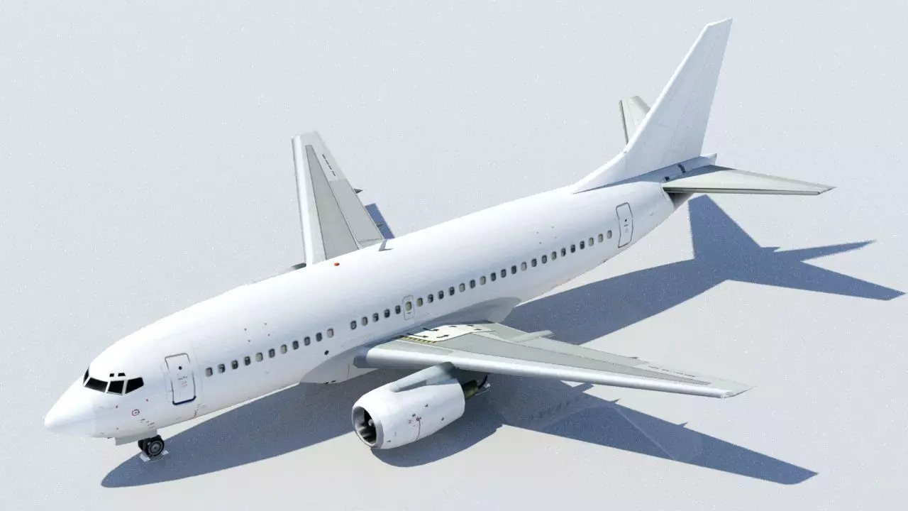 B737-300 Static Low Poly Blank Low-poly 3D model_0