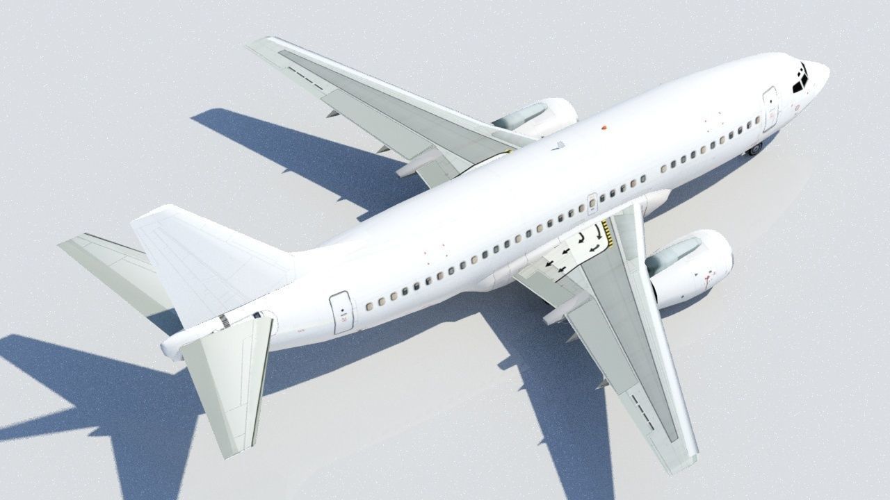 B737-300 Static Low Poly Blank Low-poly 3D model_2