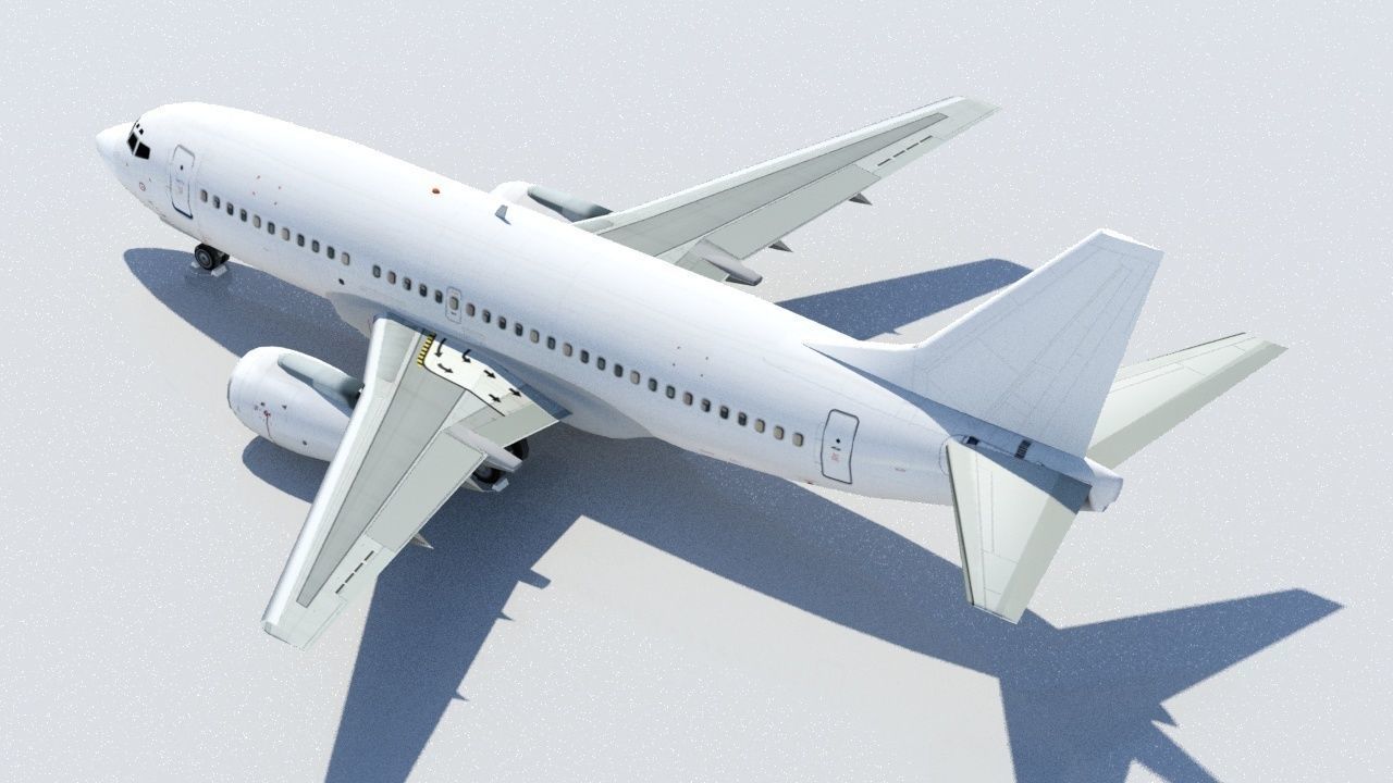 B737-300 Static Low Poly Blank Low-poly 3D model_1